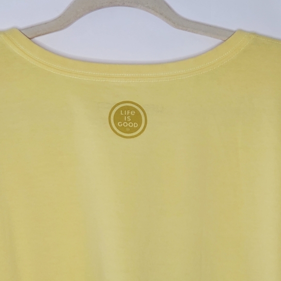 Life Is Good Graphic Tee Shirt Women's Size XXXL Cotton Short Sleeve Yellow Top - Picture 6 of 11
